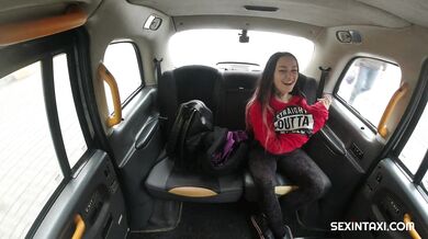 Czech tattooed teen gets fucked in a taxi
