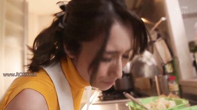 Japanese MILF fucked in kitchen