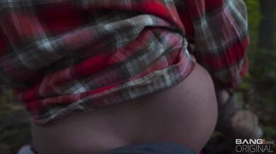 Sex with horny redhead in the woods