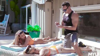 Two Blondes Enjoy Big Cock In Threesome