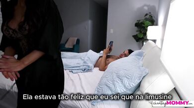 Sleeping MILF in sexy lingerie woken up by her stepson