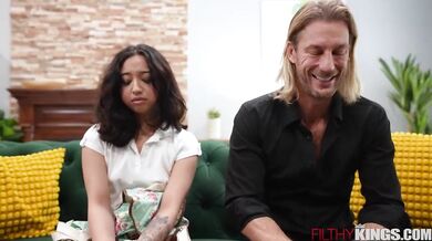 Stepdad catches petite Liora Vane in the act and gives her a hard lesson in sex