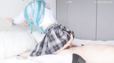 A cute teen got her pussy full of sperm after sex