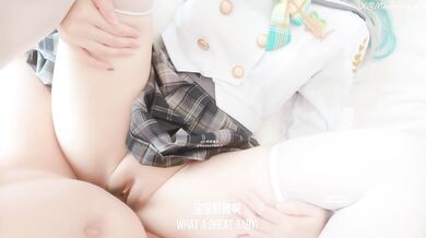 A cute teen got her pussy full of sperm after sex