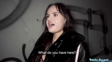 Brunette babe had cum on her face when I met her