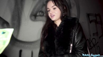 Brunette babe had cum on her face when I met her