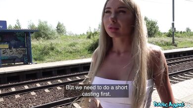 Wild college student fucked at train station in public