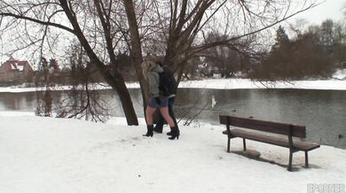 Outdoors sex with horny blonde Samantha Jolie