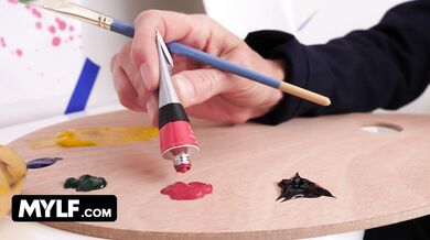 MYLF - Making sure her nude model's manhood is fully erect