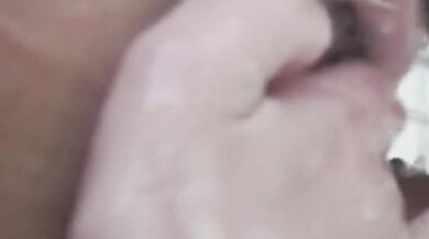 Busty MILF Sensual Jane sucks hard cock during the shower