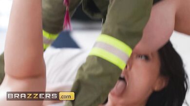 BRAZZERS - Chloe Surreal gets caught by Lily Lou and joins her for steamy paramedic threesome