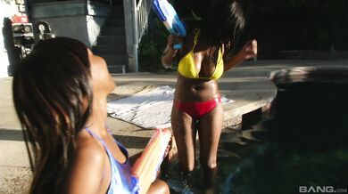 Two ebony lesbian and some sex toys