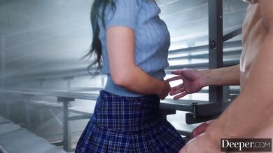 Asteria Jade devour Parker's thick rod before taking it deep inside her hungry ass.