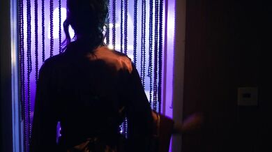 This brunette beauty gets her brains fucked out while two studs ream her from both ends.