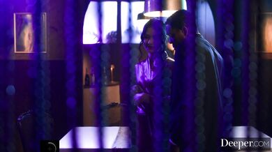 This brunette beauty gets her brains fucked out while two studs ream her from both ends.