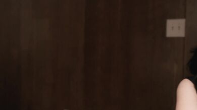 This horny brunette gets her brains fucked out in secret while the party roars