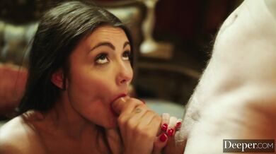 This horny slut gets her brains fucked out with a double internal pounding