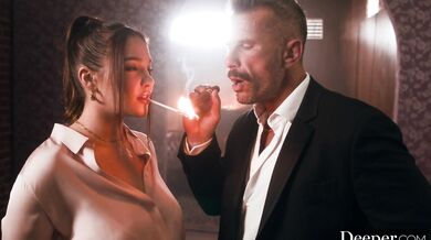 This brunette beauty surrenders her ass for a deep pounding and a pulsing gape