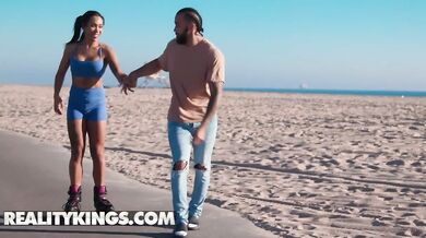 James relentlessly drills Mikey Star’s hungry cunt in a high speed indoor pounding session