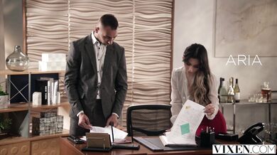 Naughty Aria Lee takes care of his dick