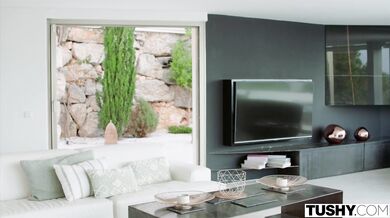 Blonde babe Andie Grey enjoys a forbidden backdoor session with the hubby in the family home