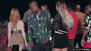 Redhead babe Madi Collins takes a monster BBC in every hole during intense gangbang