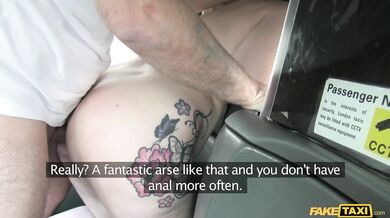 Famous British taxi anal session with a horny BBW stretching her holes