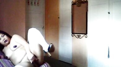 Watch this thirsty babe strip down and dance like a total slut while teasing her soaking wet pussy for the cam