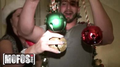 Christmas party turns into a savage orgy ending in multiple messy facials