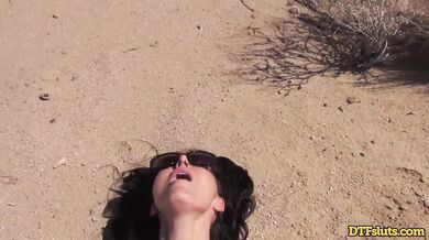 Hot couple enjoys an intense and sandy hardcore session in the middle of nowhere