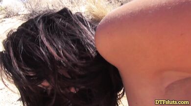 Hot couple enjoys an intense and sandy hardcore session in the middle of nowhere
