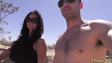 Hot couple enjoys an intense and sandy hardcore session in the middle of nowhere