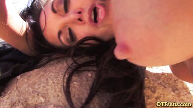 Hot couple enjoys an intense and sandy hardcore session in the middle of nowhere