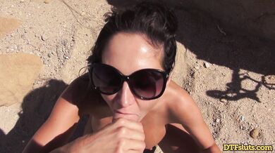 Hot couple enjoys an intense and sandy hardcore session in the middle of nowhere