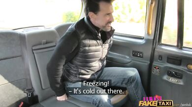 UK taxi driver or passenger gets a hardcore stretching from a thick member