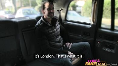 UK taxi driver or passenger gets a hardcore stretching from a thick member