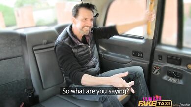 UK taxi driver or passenger gets a hardcore stretching from a thick member