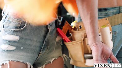 Watch Lily Phillips trade her housesitting duties for a wild session with a contractor