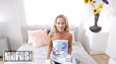 Charles Dera watches in awe as busty Alexis Kay gets slutty while doing her makeup