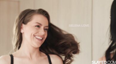 Ameena Green covers Selena Love in her sweet juices after an intense lesbian encounter