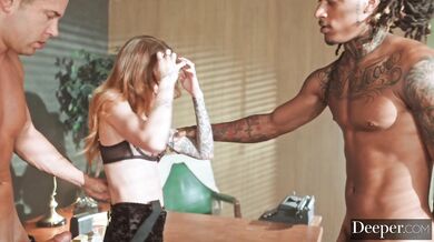 Stunning Kendra Cole handles two massive members like a pro in this DP fuckfest