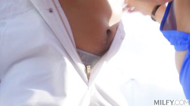 Total poolside pleasure as a curvy MILF dominates her partner in the cowgirl position