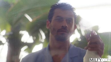 Total poolside pleasure as a curvy MILF dominates her partner in the cowgirl position