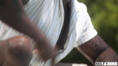 Millie Morgan get stretched and filled to her limit in this high-energy interracial tag-team