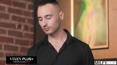 Abby Rose and Aderes Quin reach explosive multiple climaxes while sharing a massive member