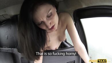 See Eva Johnson reach a double climax as she takes a cock in her ass and squirts all over the taxi seats