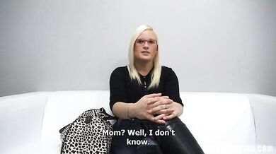 Horny amateur in glasses take control and ride that member to the limit