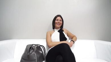 Big ass brunette getting her tight hole wrecked at casting