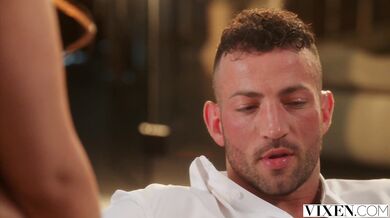 Horny Violet deepthroating her bodyguard for a messy finish