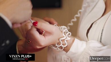 Ellie Nova gets her tight pussy wrecked while tied up and helpless